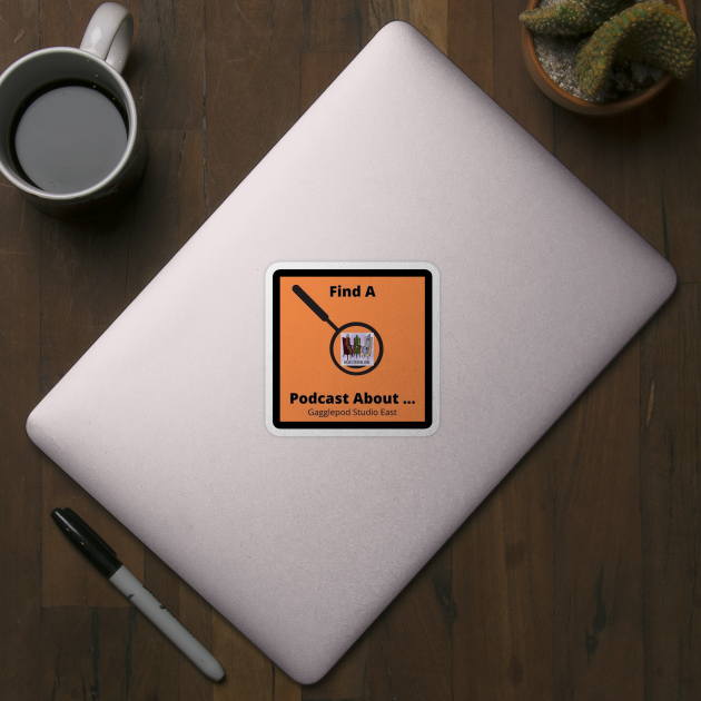 Find A POdcast About Reviews Writers Drinking Coffee Logo by Find A Podcast About